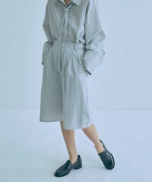【Set Up】Soft Seersucker Half Pants