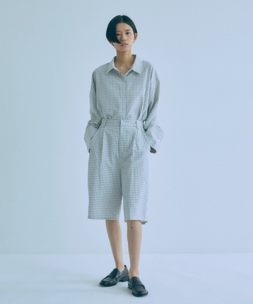 EN NEUME(エンノイム)の「【Set Up】Soft Seersucker Half Pants / 【セットアップ対応】シアサッカーハーフパンツ(その他パンツ・レディース・ブルー/アイボリー/ベージュ・FREE)」の11枚目の写真