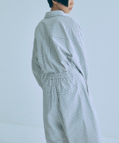 EN NEUME(エンノイム)の「【Set Up】Soft Seersucker Half Pants / 【セットアップ対応】シアサッカーハーフパンツ(その他パンツ・レディース・ブルー/アイボリー/ベージュ・FREE)」の8枚目の写真