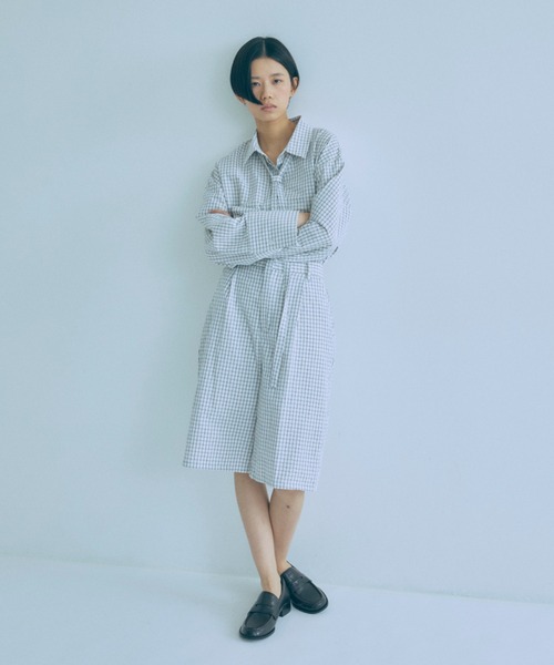 EN NEUME(エンノイム)の「【Set Up】Soft Seersucker Half Pants / 【セットアップ対応】シアサッカーハーフパンツ(その他パンツ・レディース・ブルー/アイボリー/ベージュ・FREE)」の5枚目の写真