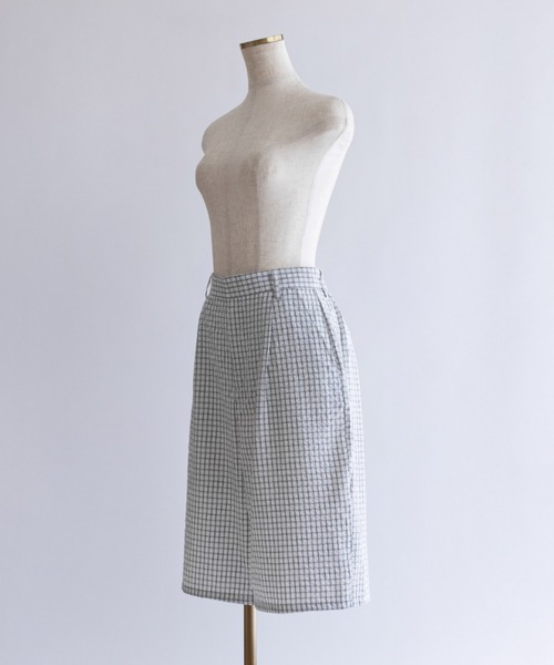 EN NEUME(エンノイム)の「【Set Up】Soft Seersucker Half Pants / 【セットアップ対応】シアサッカーハーフパンツ(その他パンツ・レディース・ブルー/アイボリー/ベージュ・FREE)」の15枚目の写真