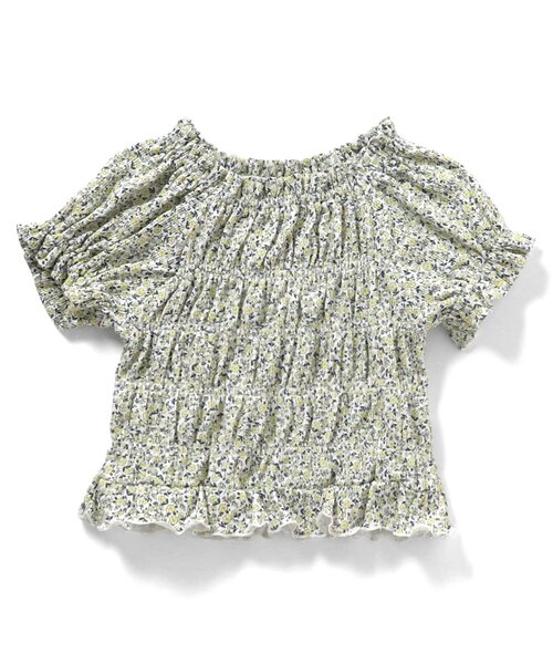 Seraph（セラフ）の「フリルシャーリングトップス_ジュニア対応（Tシャツ/カットソー・キッズ・チャコール/オフホワイト/レモンイエロー・140/130/120/110/100/90/80）」の3枚目の写真