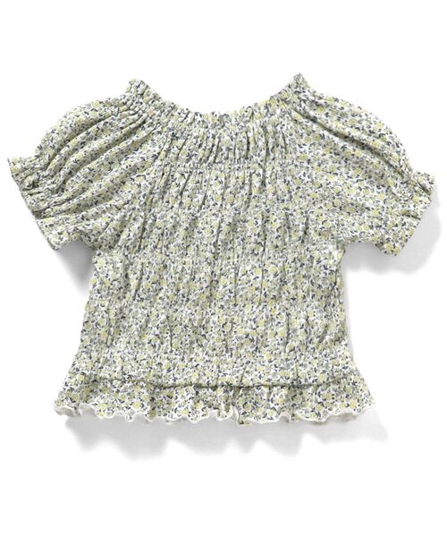 Seraph（セラフ）の「フリルシャーリングトップス_ジュニア対応（Tシャツ/カットソー・キッズ・チャコール/オフホワイト/レモンイエロー・140/130/120/110/100/90/80）」の4枚目の写真