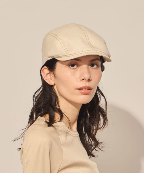 arth（アース）の「arth  Canvas Stitch Hunting / アース（ハンチング/ベレー帽・レディース・ネイビー/ナチュラル・M/57.5cm）」の3枚目の写真