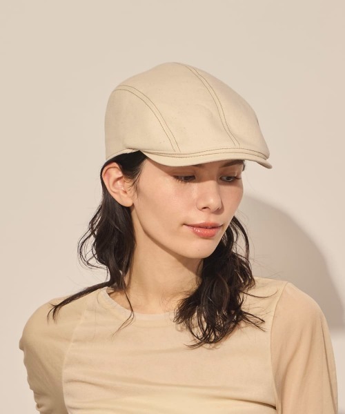 arth（アース）の「arth  Canvas Stitch Hunting / アース（ハンチング/ベレー帽・レディース・ネイビー/ナチュラル・M/57.5cm）」の4枚目の写真
