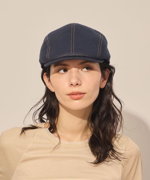 arth（アース）の「arth  Canvas Stitch Hunting / アース（ハンチング/ベレー帽・レディース・ネイビー/ナチュラル・M/57.5cm）」の10枚目の写真