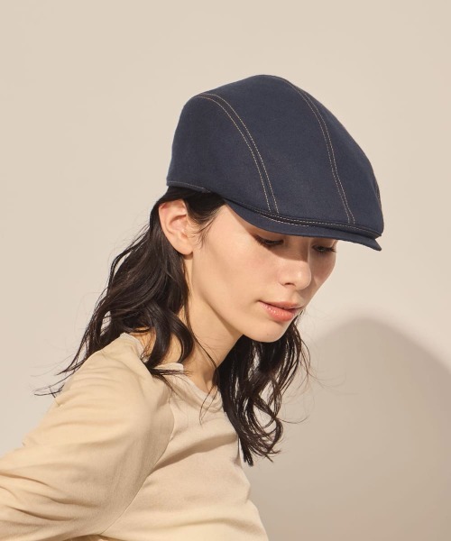 arth（アース）の「arth  Canvas Stitch Hunting / アース（ハンチング/ベレー帽・レディース・ネイビー/ナチュラル・M/57.5cm）」の13枚目の写真