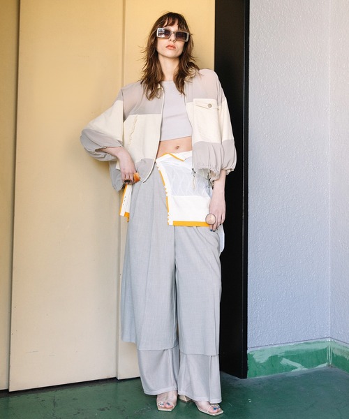 AULA AILA（アウラアイラ）の「シアードッキング３ボタンカーディガン（カーディガン/ボレロ・レディース・ライム/ブラック/アイボリー・0）」の13枚目の写真