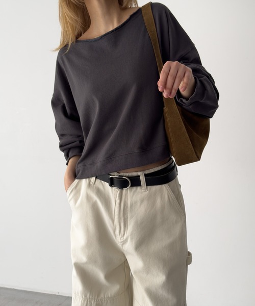 CANAL JEAN（キャナルジーン）の「El mar　カットオフオフショルスウェット（スウェット・レディース・グレー/チャコールグレー/ブルー・ONE SIZE）」の2枚目の写真