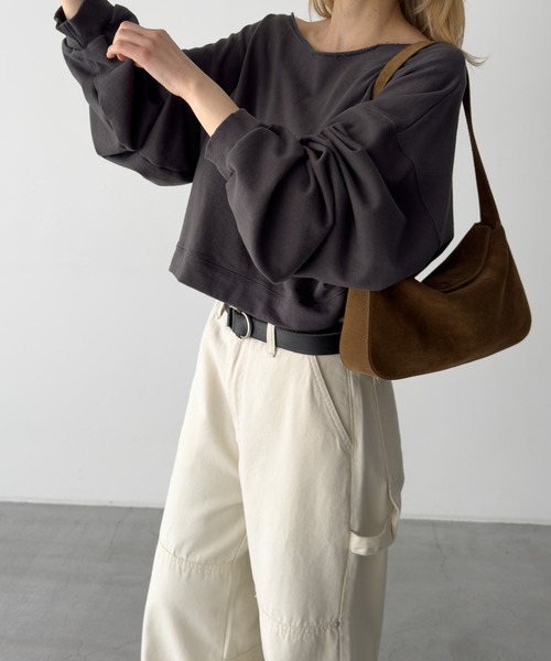 CANAL JEAN（キャナルジーン）の「El mar　カットオフオフショルスウェット（スウェット・レディース・グレー/チャコールグレー/ブルー・ONE SIZE）」の4枚目の写真