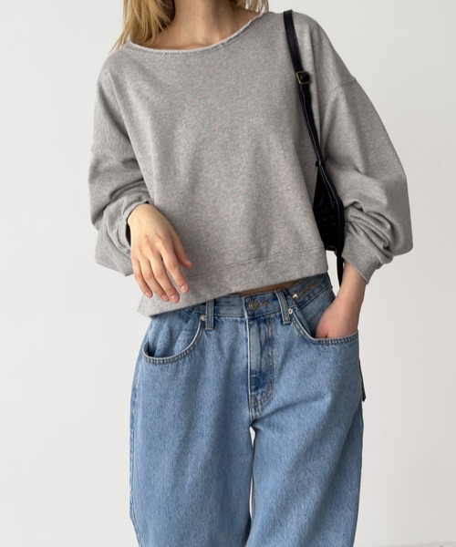 CANAL JEAN（キャナルジーン）の「El mar　カットオフオフショルスウェット（スウェット・レディース・グレー/チャコールグレー/ブルー・ONE SIZE）」の7枚目の写真