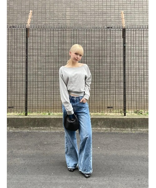 CANAL JEAN（キャナルジーン）の「El mar　カットオフオフショルスウェット（スウェット・レディース・グレー/チャコールグレー/ブルー・ONE SIZE）」の18枚目の写真