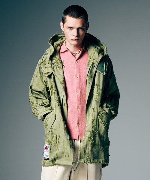 glamb（グラム）の「High Neck Shirt Mods Coat / ハイネックシャツモッズコート（モッズコート・メンズ・カーキ/グレー/ブルー・S/M/L）」の12枚目の写真