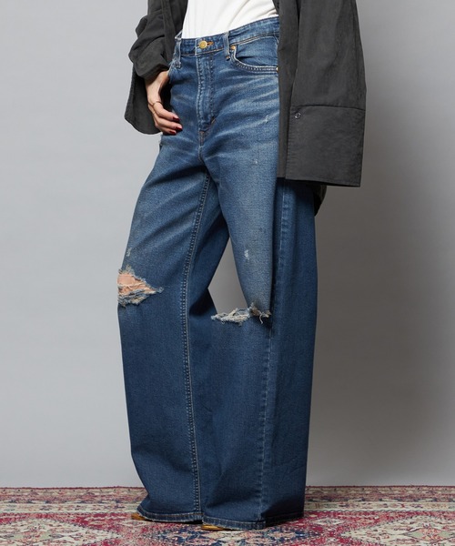 Lee（リー）の「Lee/リー【SPECIAL EDITION】STANDARD WARDROBE ワイドデニムパンツ【ストレッチデニム】（デニムパンツ・レディース・ブルー/ライトインディゴブルー・X-SMALL/SMALL/MEDIUM）」の6枚目の写真
