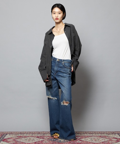 Lee（リー）の「Lee/リー【SPECIAL EDITION】STANDARD WARDROBE ワイドデニムパンツ【ストレッチデニム】（デニムパンツ・レディース・ブルー/ライトインディゴブルー・X-SMALL/SMALL/MEDIUM）」の20枚目の写真