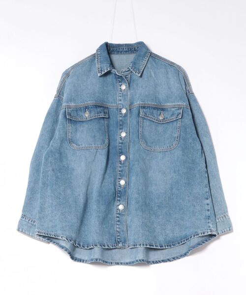 Jines（ジネス）の「デニムシャツ【Healthy Denim/ヘルシーデニム】（シャツ/ブラウス・レディース・グレー/ブルー・38）」の2枚目の写真