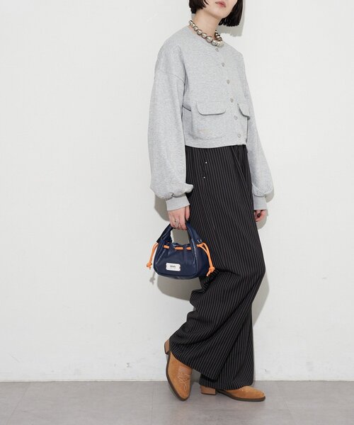 GRAIN（グレイン）の「【GRAIN/グレイン】ヴィンテージステッチミニ巾着ハンドバッグ（ショルダーバッグ・レディース・ネイビー/ブラウン/レッド・FREE）」の20枚目の写真