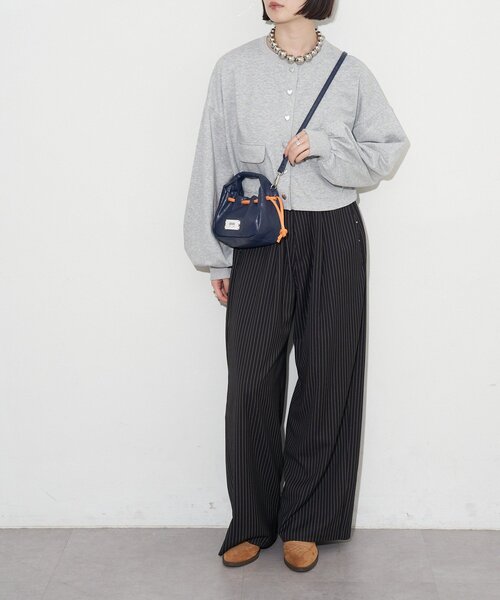 GRAIN（グレイン）の「【GRAIN/グレイン】ヴィンテージステッチミニ巾着ハンドバッグ（ショルダーバッグ・レディース・ネイビー/ブラウン/レッド・FREE）」の22枚目の写真