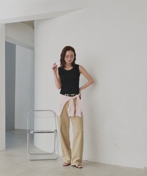 ad thie（アドティエ）の「アソート クルーネック レース タンクトップ（タンクトップ・レディース・アイボリー/ブラック/ドット/オートミール・MEDIUM/LARGE）」の5枚目の写真