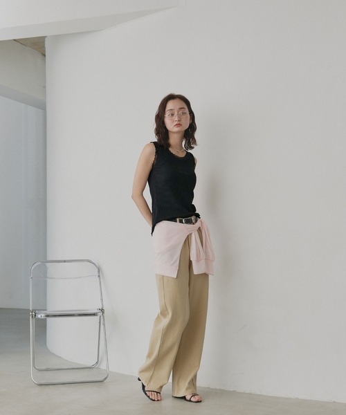 ad thie（アドティエ）の「アソート クルーネック レース タンクトップ（タンクトップ・レディース・アイボリー/ブラック/ドット/オートミール・MEDIUM/LARGE）」の7枚目の写真