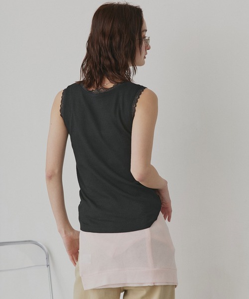 ad thie（アドティエ）の「アソート クルーネック レース タンクトップ（タンクトップ・レディース・アイボリー/ブラック/ドット/オートミール・MEDIUM/LARGE）」の10枚目の写真