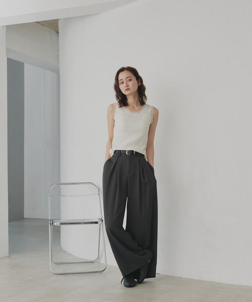 ad thie（アドティエ）の「アソート クルーネック レース タンクトップ（タンクトップ・レディース・アイボリー/ブラック/ドット/オートミール・MEDIUM/LARGE）」の16枚目の写真