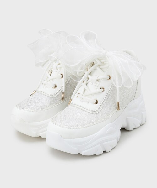 ESPERANZA（エスペランサ）の「きゅんフィットシフォンリボンスニーカー（スニーカー・レディース・ブラック系8/ホワイト系9/ピンク系9・L/M/LL/S）」の14枚目の写真