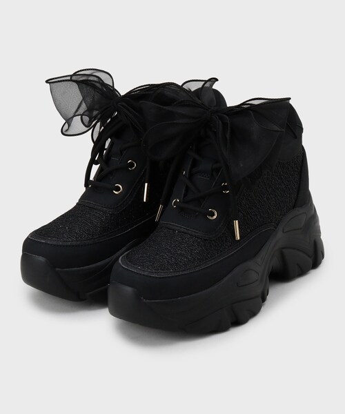 ESPERANZA（エスペランサ）の「きゅんフィットシフォンリボンスニーカー（スニーカー・レディース・ブラック系8/ホワイト系9/ピンク系9・L/M/LL/S）」の15枚目の写真