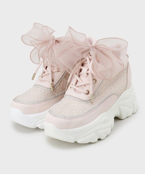 ESPERANZA（エスペランサ）の「きゅんフィットシフォンリボンスニーカー（スニーカー・レディース・ブラック系8/ホワイト系9/ピンク系9・L/M/LL/S）」の16枚目の写真