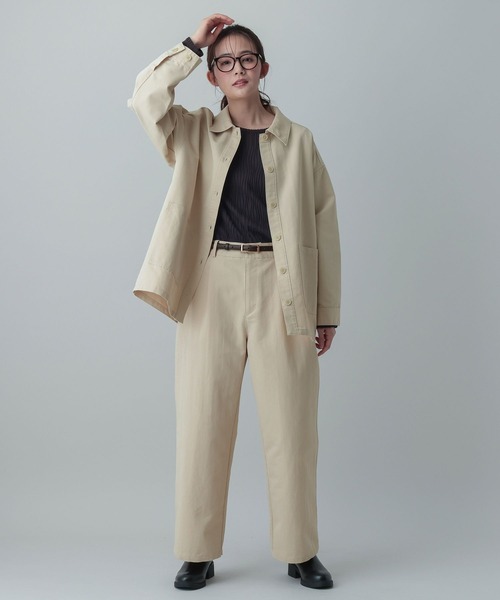 GLOBAL WORK(グローバルワーク)の「MATINEE LINE/チノワイドパンツ/636116(その他パンツ・レディース・オフホワイト/ブラウン系その他6・LARGE/MEDIUM)」の6枚目の写真