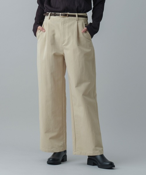 GLOBAL WORK(グローバルワーク)の「MATINEE LINE/チノワイドパンツ/636116(その他パンツ・レディース・オフホワイト/ブラウン系その他6・LARGE/MEDIUM)」の7枚目の写真