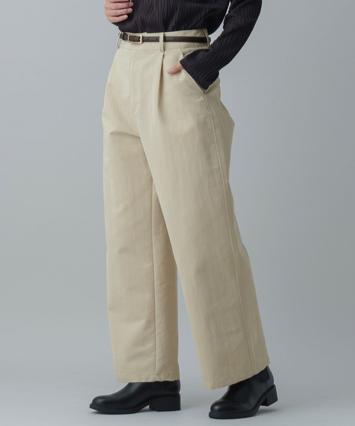 GLOBAL WORK(グローバルワーク)の「MATINEE LINE/チノワイドパンツ/636116(その他パンツ・レディース・オフホワイト/ブラウン系その他6・LARGE/MEDIUM)」の9枚目の写真