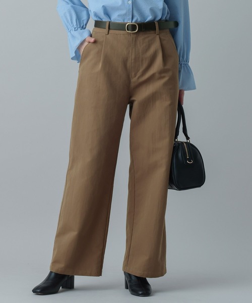 GLOBAL WORK(グローバルワーク)の「MATINEE LINE/チノワイドパンツ/636116(その他パンツ・レディース・オフホワイト/ブラウン系その他6・LARGE/MEDIUM)」の15枚目の写真