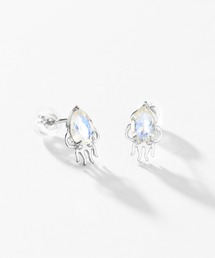 K10 ホワイトゴールド イカ ピアス