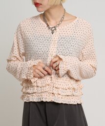 w closet | ドットレースフリルカーディガン(Tシャツ/カットソー)