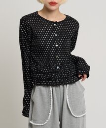 w closet | ドットレースフリルカーディガン(Tシャツ/カットソー)