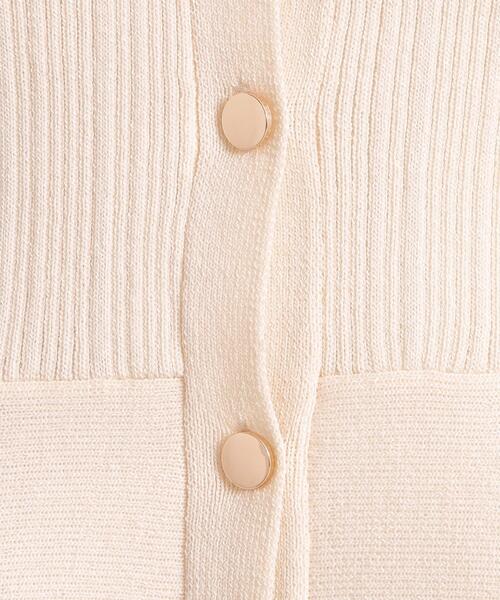 ITS'DEMO(イッツデモ)の「【手洗い可】前開きペプラムニット(ニット/セーター・レディース・アイボリー/グリーン系/ブラック・00)」の7枚目の写真