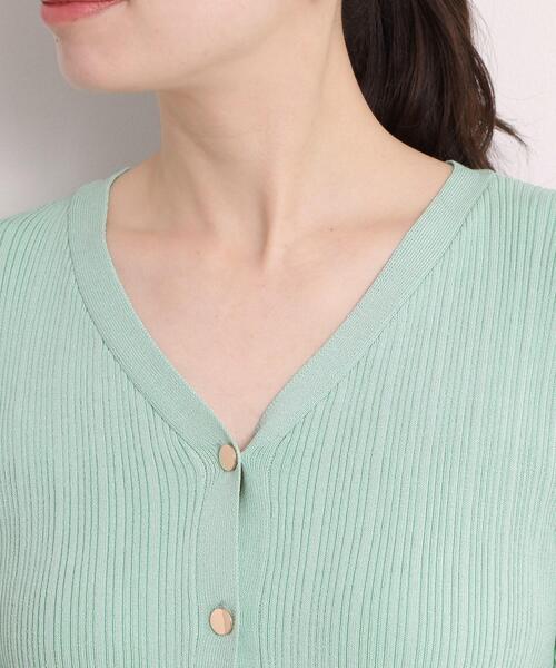 ITS'DEMO(イッツデモ)の「【手洗い可】前開きペプラムニット(ニット/セーター・レディース・アイボリー/グリーン系/ブラック・00)」の19枚目の写真