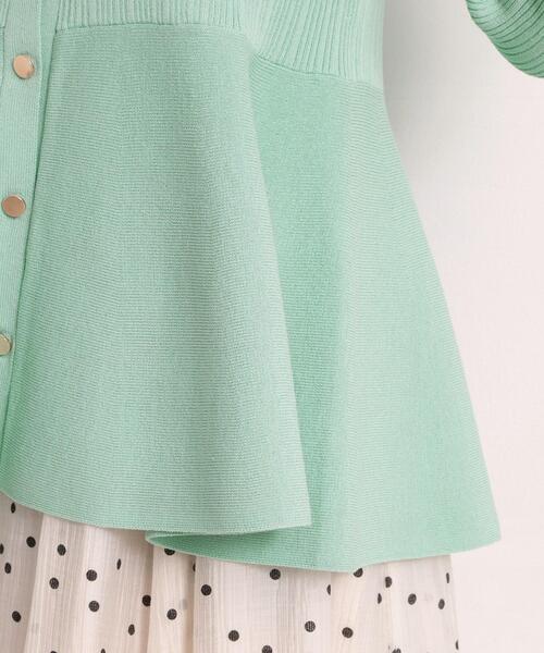 ITS'DEMO(イッツデモ)の「【手洗い可】前開きペプラムニット(ニット/セーター・レディース・アイボリー/グリーン系/ブラック・00)」の21枚目の写真