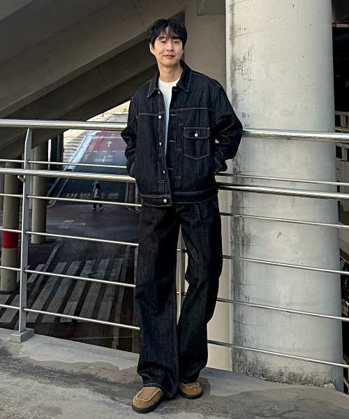 MINDBRIDGE（マインドブリッジ）の「ワイドツーピンタックブラックロー デニムパンツ（デニムパンツ・メンズ・ブラック・36/34/32/30/31/33/29）」の3枚目の写真