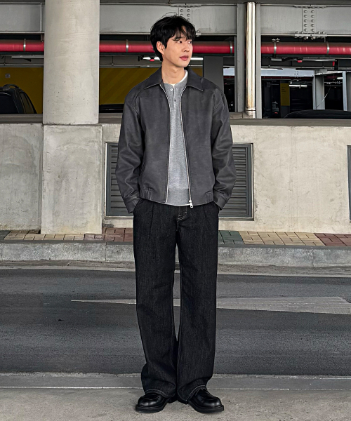 MINDBRIDGE（マインドブリッジ）の「ワイドツーピンタックブラックロー デニムパンツ（デニムパンツ・メンズ・ブラック・36/34/32/30/31/33/29）」の4枚目の写真