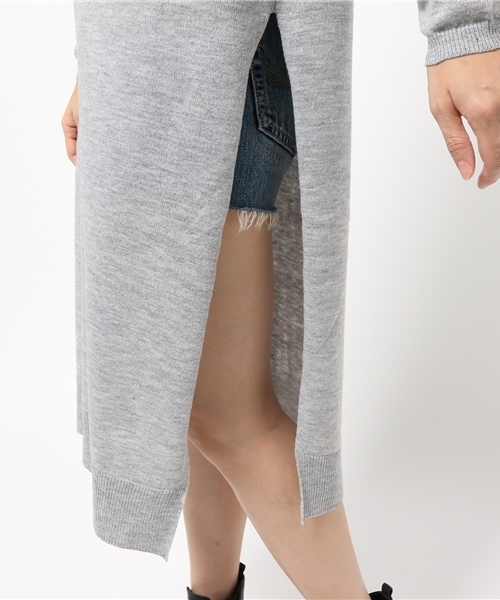 VENCEEXCHANGE（ヴァンスエクスチェンジ）の「サイドスリットワンピース       （Tシャツ/カットソー・レディース・ベージュ/グレー・MEDIUM）」の9枚目の写真