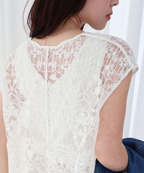 le.coeur blanc（ルクールブラン）の「TORRAZZO DONNAエンブロイダリーレースジレ（ベスト・レディース・チャコールグレー/ホワイト・38）」の9枚目の写真