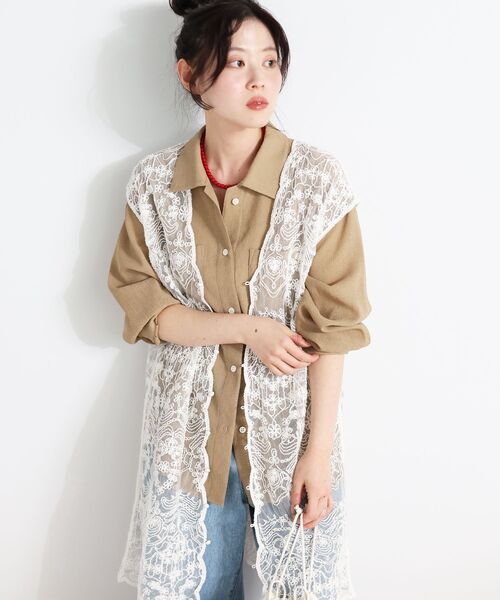 le.coeur blanc（ルクールブラン）の「TORRAZZO DONNAエンブロイダリーレースジレ（ベスト・レディース・チャコールグレー/ホワイト・38）」の10枚目の写真