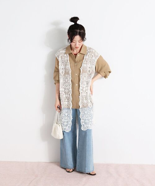 le.coeur blanc（ルクールブラン）の「TORRAZZO DONNAエンブロイダリーレースジレ（ベスト・レディース・チャコールグレー/ホワイト・38）」の15枚目の写真