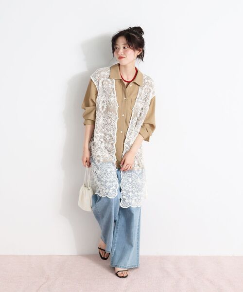 le.coeur blanc（ルクールブラン）の「TORRAZZO DONNAエンブロイダリーレースジレ（ベスト・レディース・チャコールグレー/ホワイト・38）」の16枚目の写真