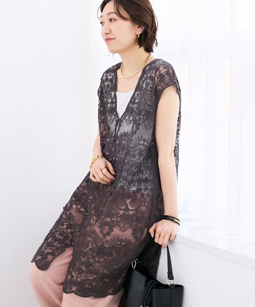 le.coeur blanc（ルクールブラン）の「TORRAZZO DONNAエンブロイダリーレースジレ（ベスト・レディース・チャコールグレー/ホワイト・38）」の22枚目の写真