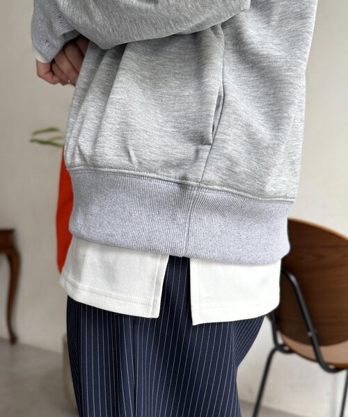 CPCM（シーピーシーエム）の「インナーセットジップスウェット（Tシャツ/カットソー・レディース・チャコールグレー/ブルー/ライトグレー/グレイッシュベージュ・FREE）」の10枚目の写真