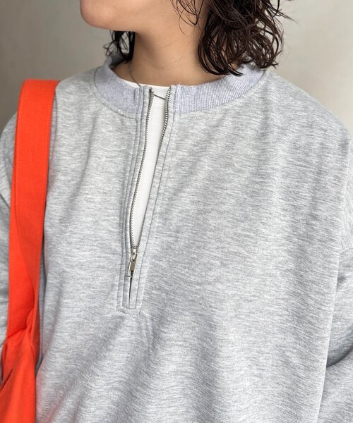 CPCM（シーピーシーエム）の「インナーセットジップスウェット（Tシャツ/カットソー・レディース・チャコールグレー/ブルー/ライトグレー/グレイッシュベージュ・FREE）」の11枚目の写真