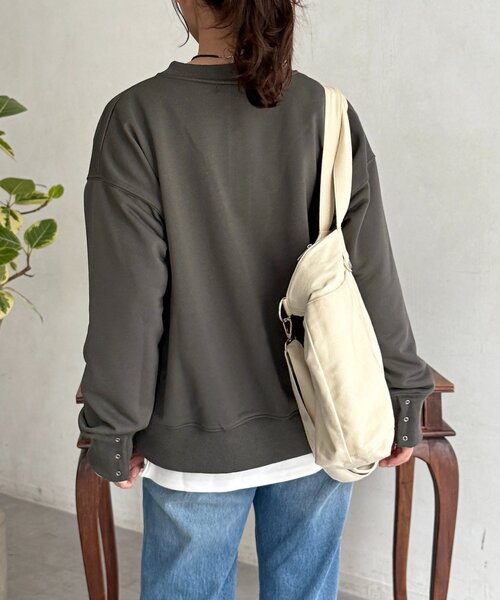 CPCM（シーピーシーエム）の「インナーセットジップスウェット（Tシャツ/カットソー・レディース・チャコールグレー/ブルー/ライトグレー/グレイッシュベージュ・FREE）」の16枚目の写真